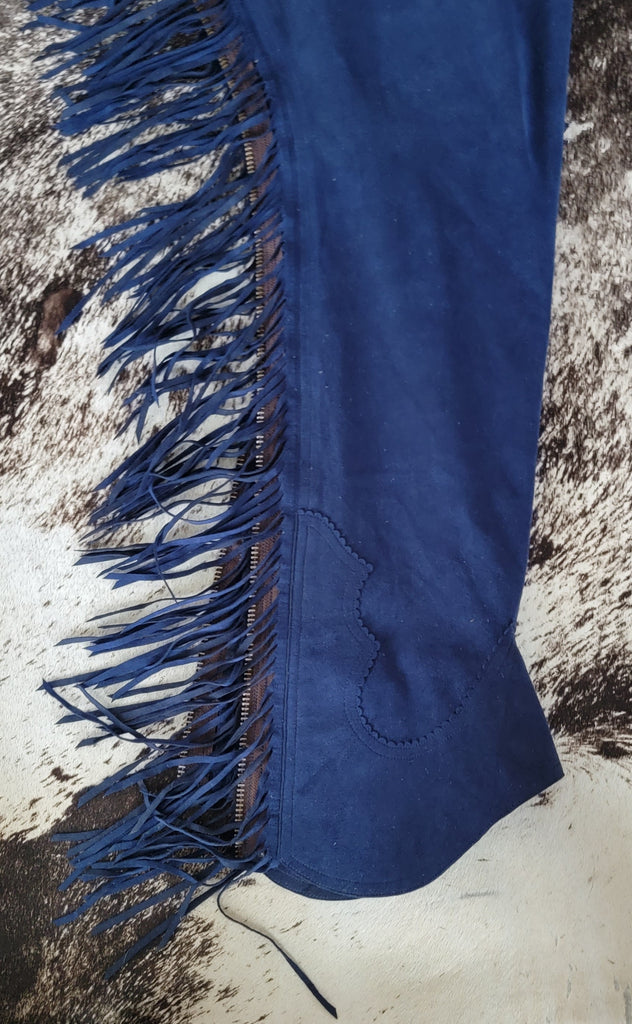Navy Adult Hobby Horse Ultrasuede Chaps Rock & Rail Western Wear