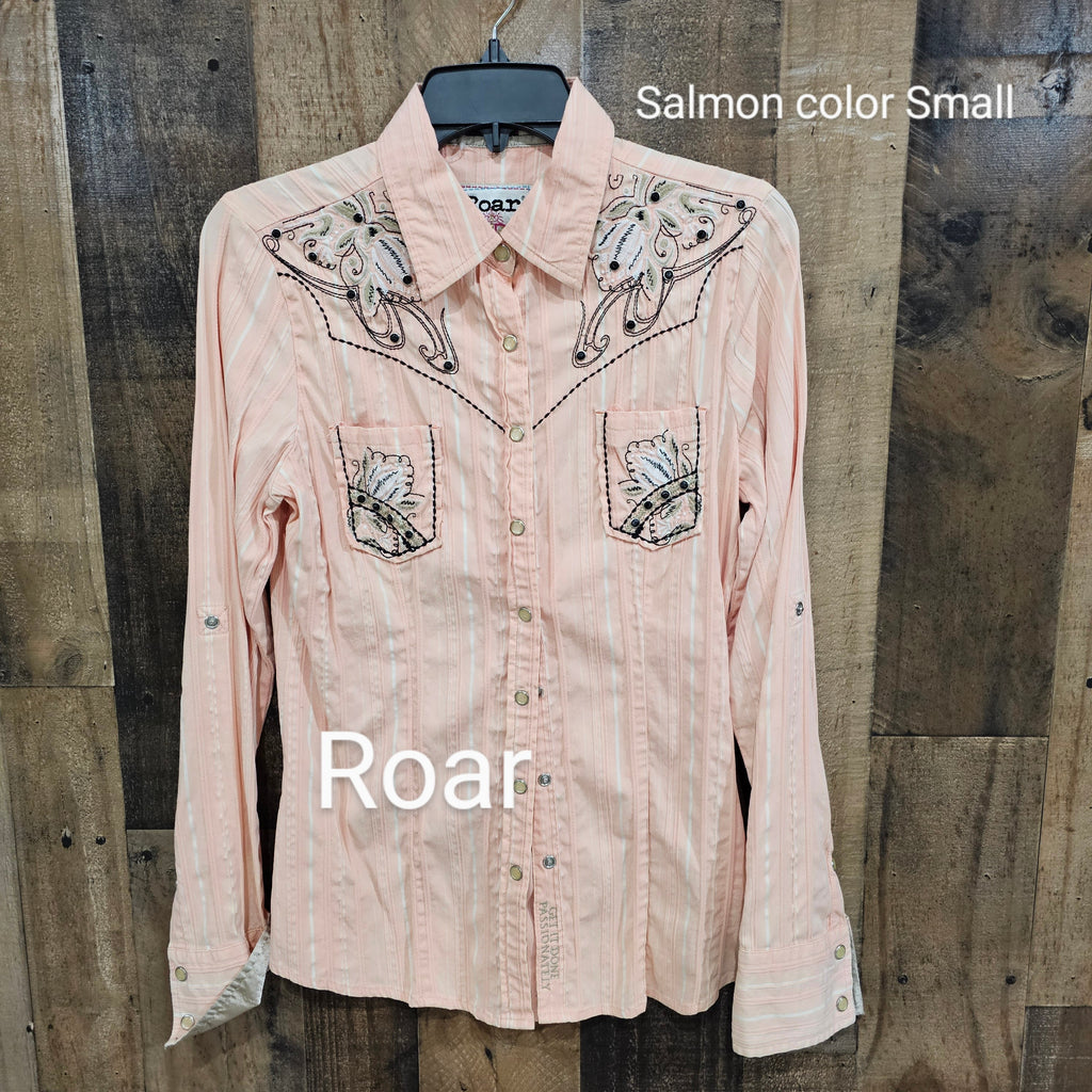 salmon color dress shirt Soft Linen Men by 98 Coast Av Our version is made from 100% GOTS Roar Salmon Colored Shirt small