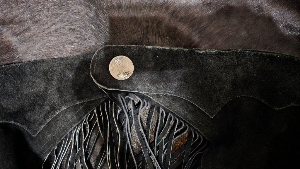 R Rods Youth Large/Xlarge Black Chaps Rock & Rail Western Wear