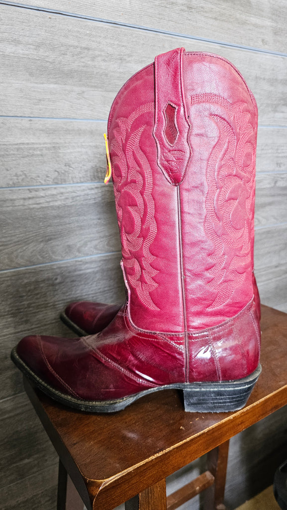 ? Genuine EEL SKIN El Centenario Western Boots | Men\'s 10.5 | Cherry Eel Women main image 4