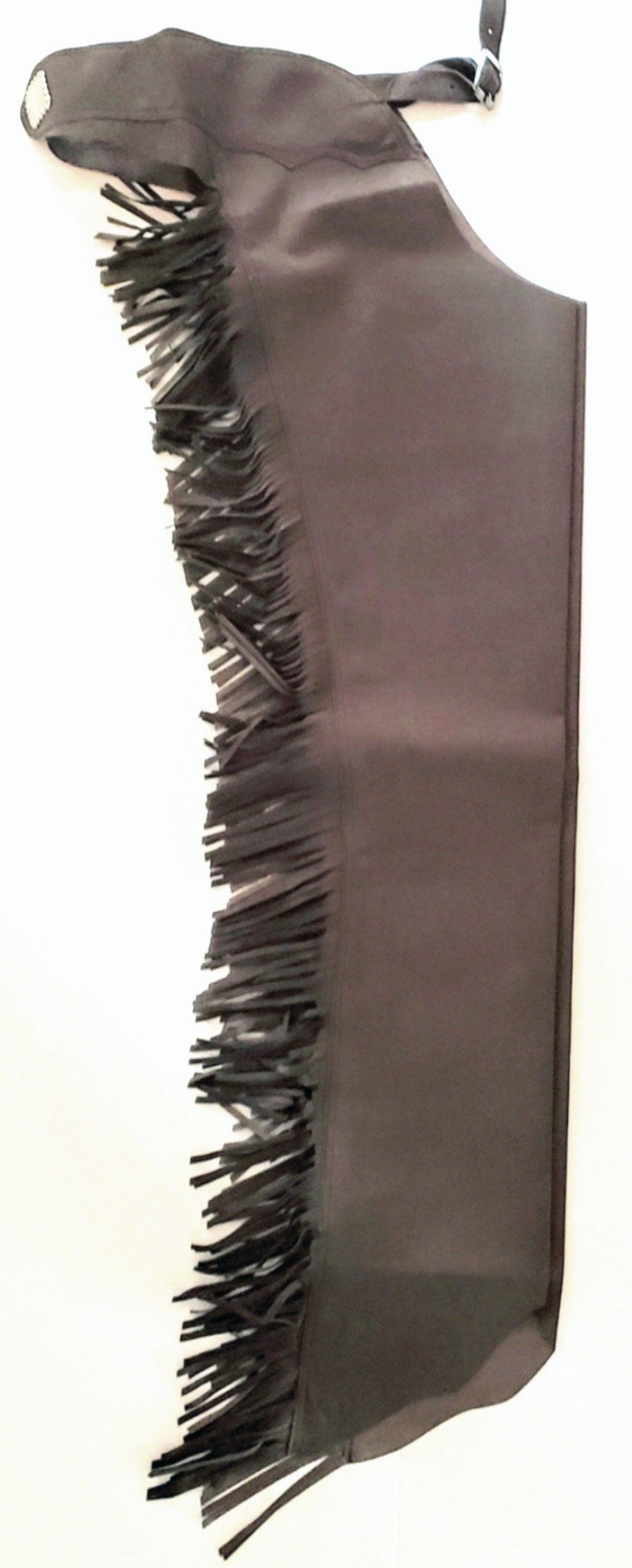 * Chocolate Ultrasuede Chaps w/Stretch Panel & Fringe