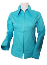 ZIP UP SHOW SHIRTS XS-4X Ladies Solid Colors