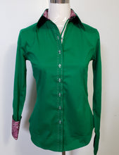 WOMENS CONTRAST CUFF & COLLAR BUCKSTICH SHOW SHIRT XS-4X