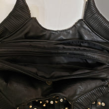 Black Faux leather Handbag Blinged