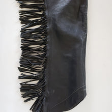 1== Large Youth Valencia Black Smooth Leather Chaps