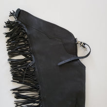 1== Large Youth Valencia Black Smooth Leather Chaps