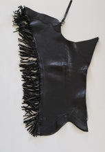 1== Large Youth Valencia Black Smooth Leather Chaps