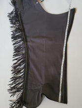 R Adult Medium Berry Fit Charcoal Ultrasuede Chaps