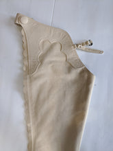 R Youth Large Hobby Horse Tan Ultrasuede Chaps Scalloped