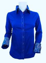 WOMENS CONTRAST CUFF & COLLAR BUCKSTICH SHOW SHIRT XS-4X