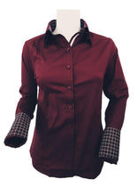 WOMENS CONTRAST CUFF & COLLAR BUCKSTICH SHOW SHIRT XS-4X