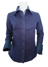 WOMENS CONTRAST CUFF & COLLAR BUCKSTICH SHOW SHIRT XS-4X