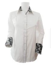 WOMENS CONTRAST CUFF & COLLAR BUCKSTICH SHOW SHIRT XS-4X