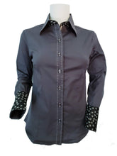 WOMENS CONTRAST CUFF & COLLAR BUCKSTICH SHOW SHIRT XS-4X