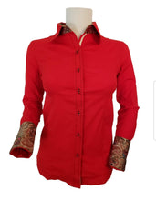 WOMENS CONTRAST CUFF & COLLAR BUCKSTICH SHOW SHIRT XS-4X