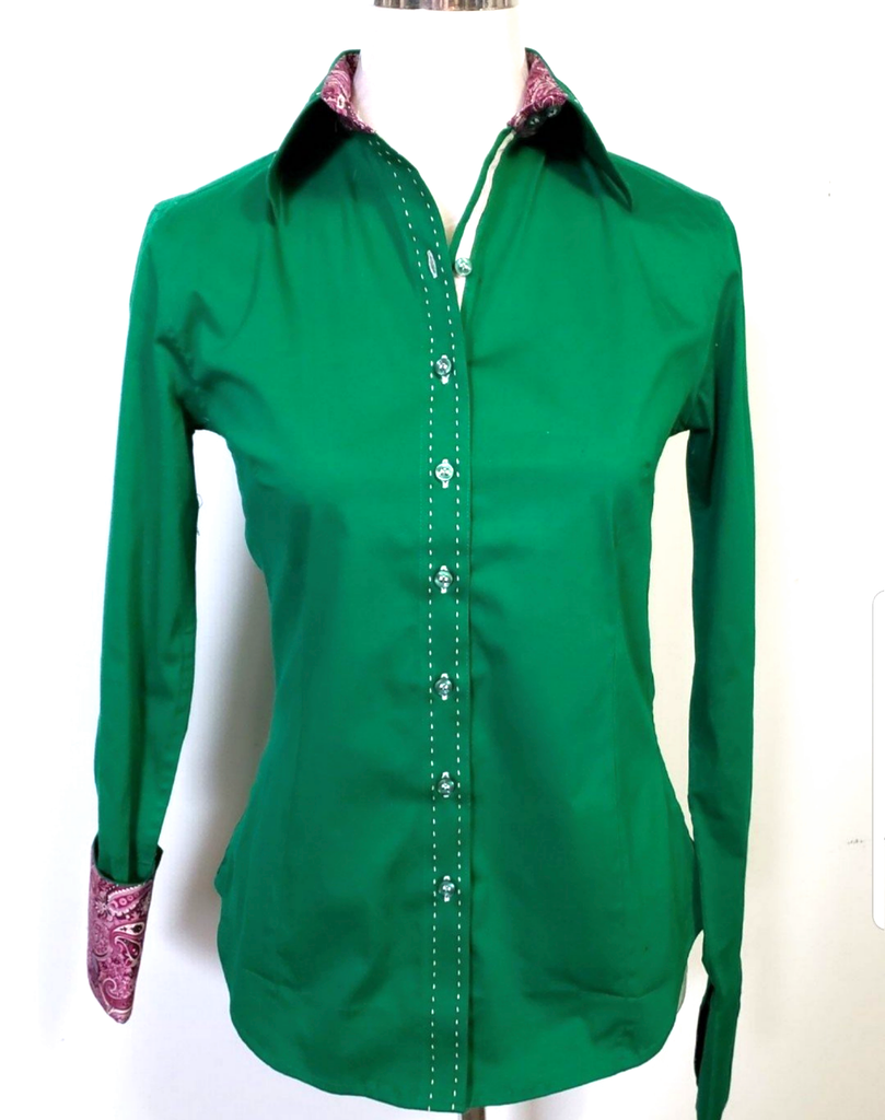 Kelly Green Contrast Shirts Rock & Rail Western Wear Kelly Green Contrast Shirts Rock & Rail Western Wear