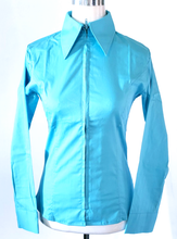 ZIP UP SHOW SHIRTS XS-4X Ladies Solid Colors