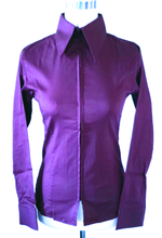ZIP UP SHOW SHIRTS XS-4X Ladies Solid Colors