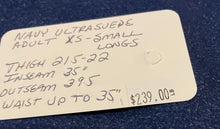 1 == Adult XS / Small Longs Navy Ultrasuede Chaps