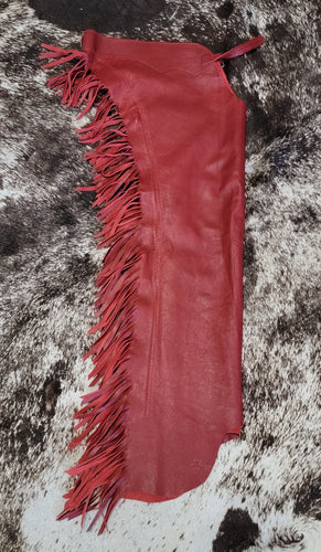 R Red Smooth Chaps Youth Medium