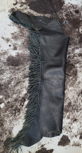 Black Smooth Leather Adult Small Short