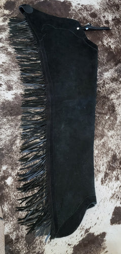 Custom Top Grain Black Adult Medium Chaps