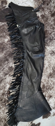 Elegant Show Styles Tish Harris Black Smooth Adult Small Long Chaps