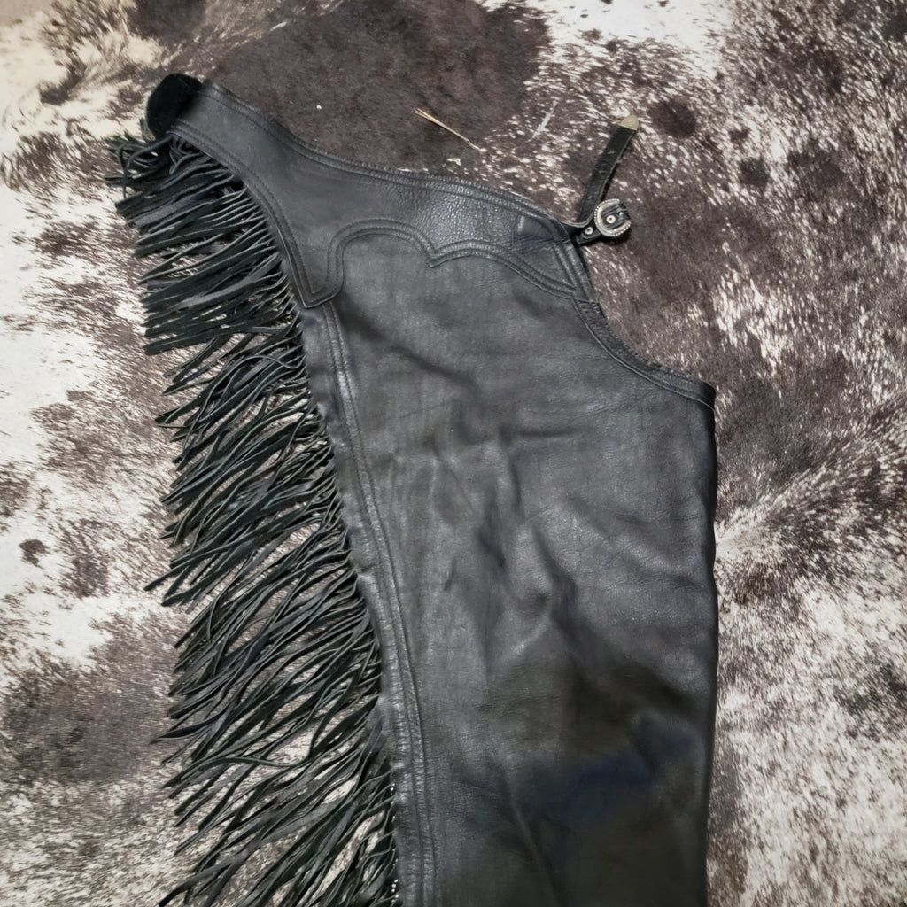 Go First Class Adult Small Black Chaps Smooth Leather – Rock & Rail ...