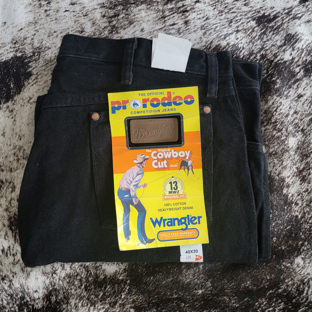 R Wrangler Pro Rodeo Cowboy Cut Black Jeans new 40x30 – Rock & Rail ...
