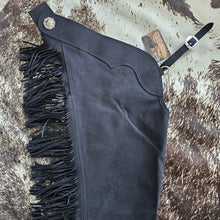 Adult Small Long Black Ultrasuede Chaps