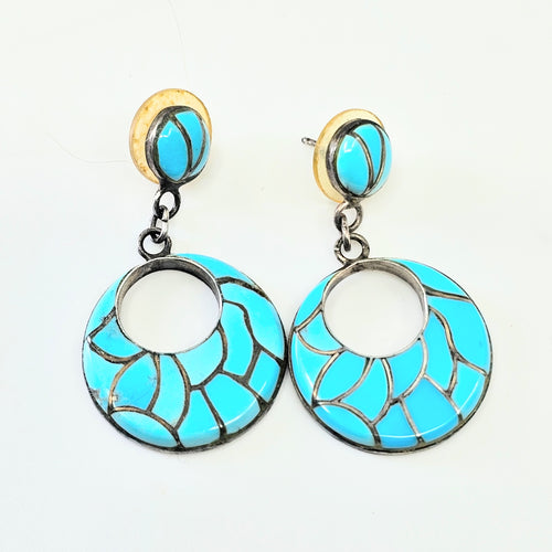 Sterling Earrings Turquoise Inlay