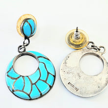 Sterling Earrings Turquoise Inlay