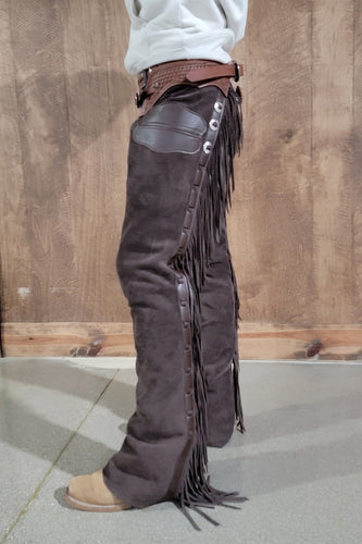 K Bar J Roughout Long Chocolate Cowhorse Ranch Riding Chaps $699 to $649