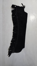R Youth Xlarge / Adult XS Black Congress Leather Suede Chaps
