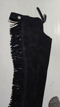 R Youth Xlarge / Adult XS Black Congress Leather Suede Chaps