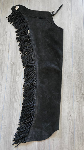 R Adult XS Congress Leather Suede Black Chaps