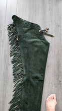 R Hobby Horse Adult Small Pine Green Top Grain Chaps