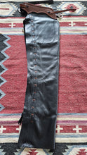Cowhorse Chaps K bar J Black Smooth with Chocolate and lacing No Fringe