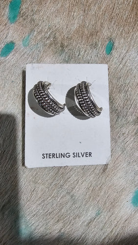 NAVAJO STERLING HOOPS free shipping