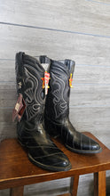 Los Altos Genuine Eel Skin Mens Boots 10.5 Black