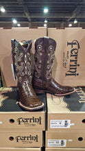 Ferrini Mens Chocolate Gator Print Boots size 10D