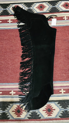Heavyweight Black Suede Chaps Adult Small Short