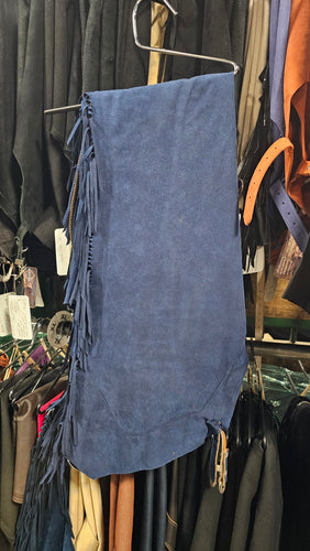 Navy Ultrasuede Medium Long Chaps