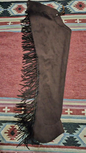 Berry Fit Chocolate Ultrasuede Chaps Large New