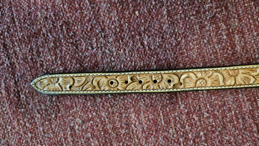 Harris TOOLED Leather Belt size 29 new light oil – Rock & Rail Western Wear