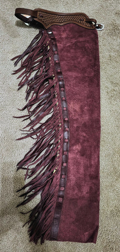 K Bar J Copper Burgundy Roughout Cowhorse Ranch Riding Chaps