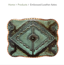 Wallet Buckle Embossed Leather Aztec