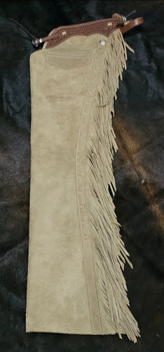 Fitted Cowhorse Chaps in Longer Lengths Taupe Small to Xlarge