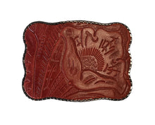 Wallet Buckle Red Embossed Leather