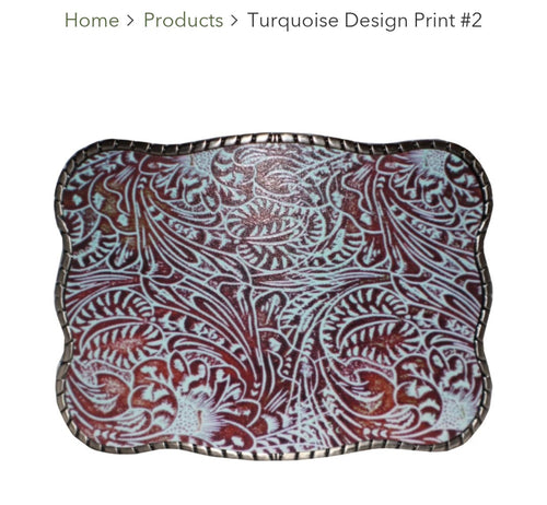 Wallet Buckle Turquoise Design Print